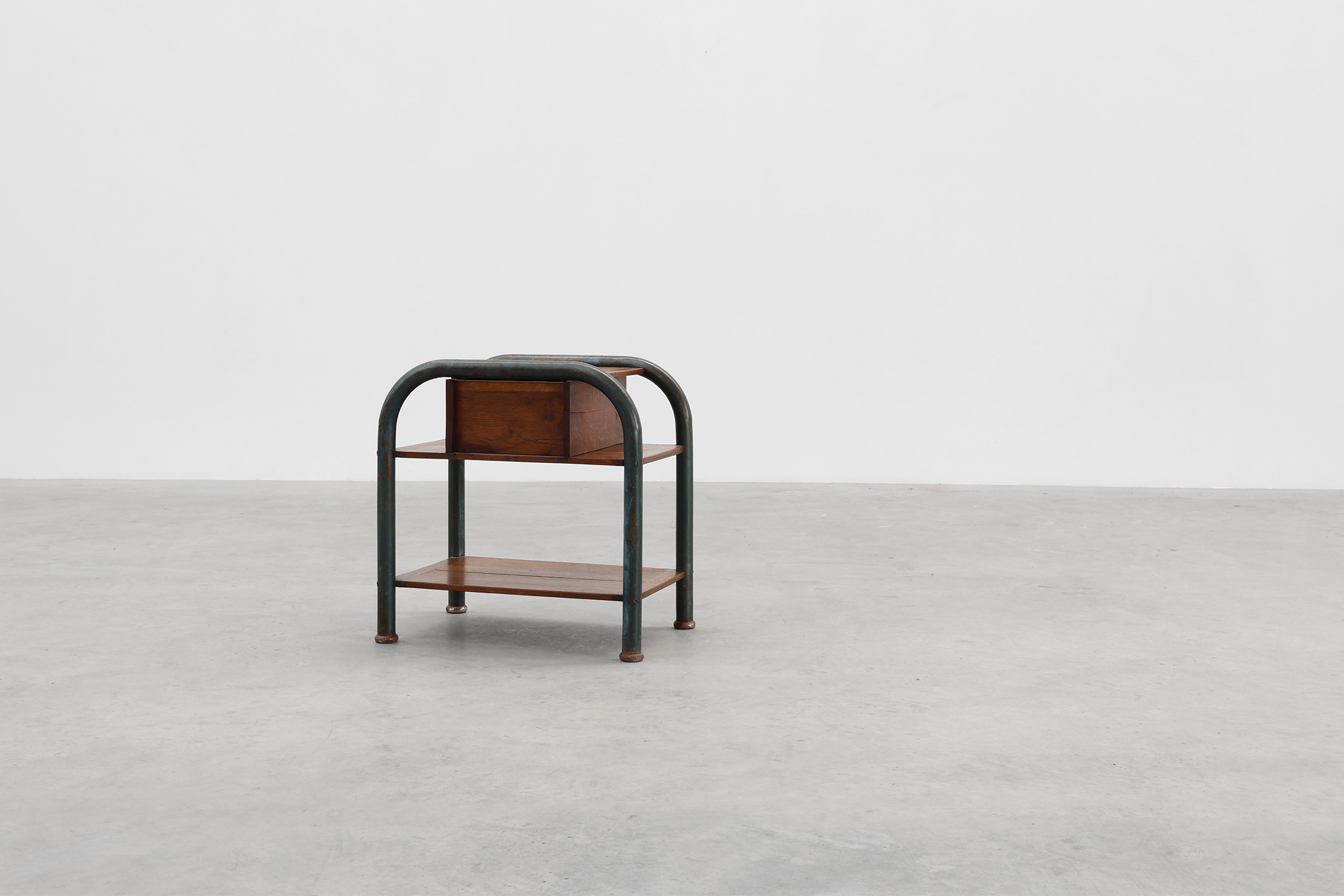 Industrial side table or nightstand in Bauhaus style, Belgium ca. 1910thumbnail